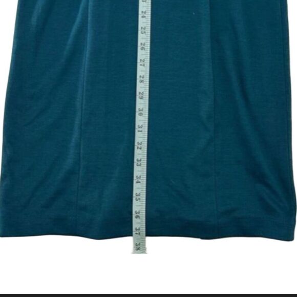 B Michael America Red Collection V Neck Long Sleeve Midi Dress Teal NWT Size 8 - Picture 11 of 13